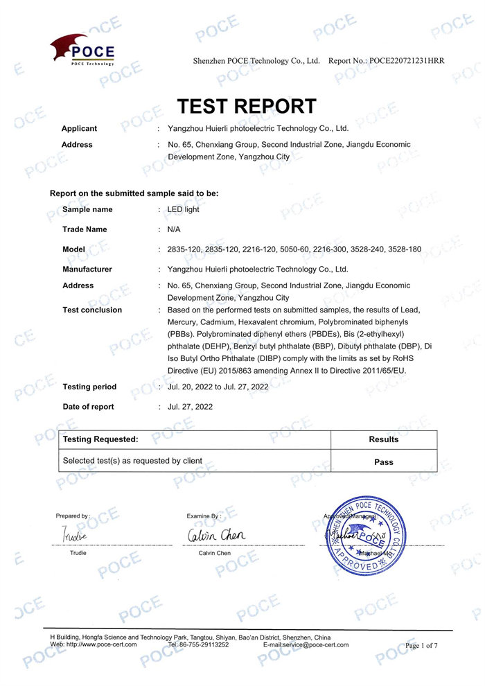 TEST REPORT